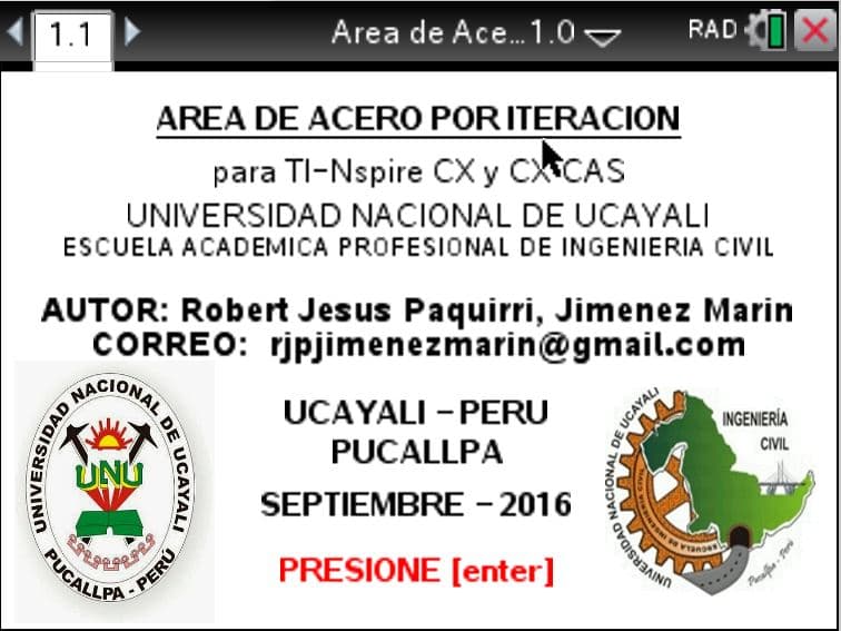 Área de Acero por Iteración 1.0